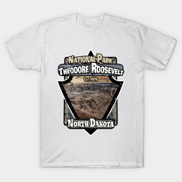 Theodore Roosevelt - National Park USA - North Dakota T-Shirt by Area31Studios